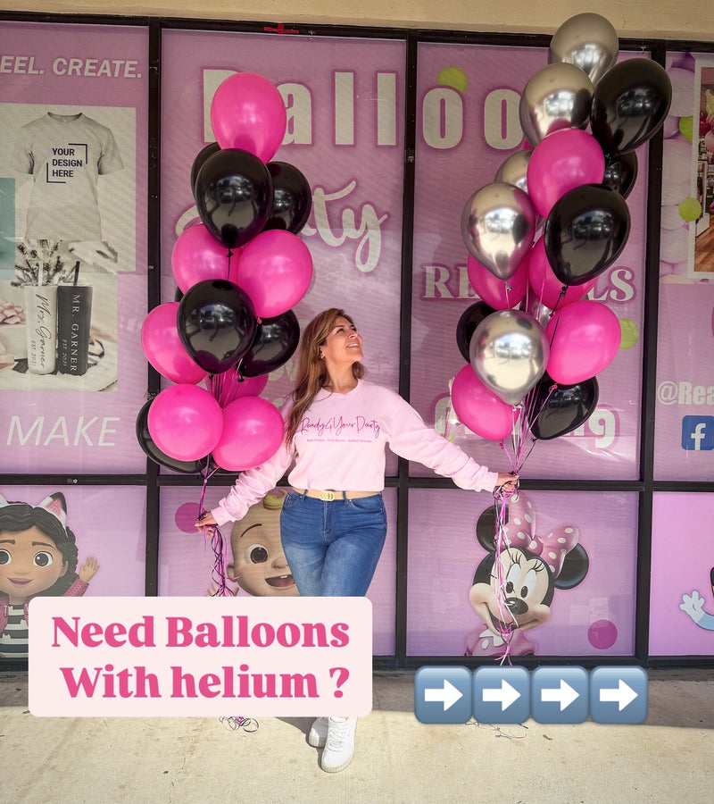 Single helium balloons bunches