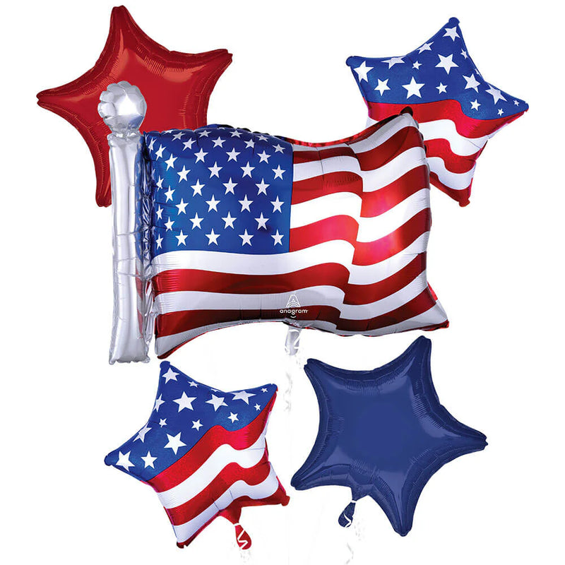5pc American Flag Bouquet