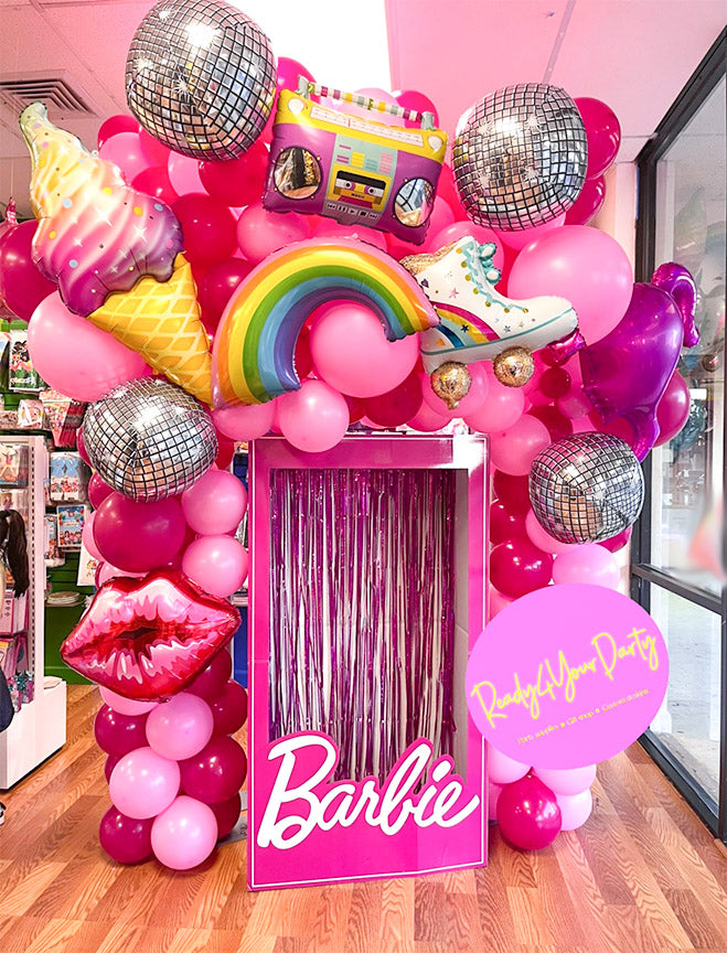 5FT Doll PhotoBooth box Party Balloon wall setup – Ready 4 Your Party